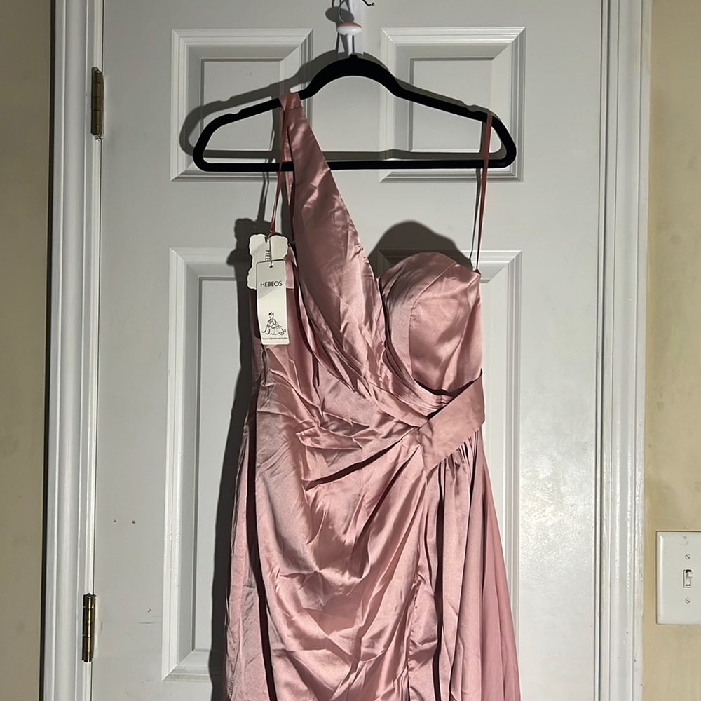 One-Shoulder Sleeveless Floor-Length Bridesmaid Dress